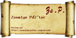 Zsemlye Péter névjegykártya